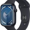 Amazon : $329.00 ($429.00)   Apple Watch Series 9 [GPS 45mm] Smartwatch with Midnight Aluminum Case with Midnight Sport Band M/L. Fitness Tracker, ECG Apps, Always-On Retina Display, Water Resistant