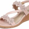 Amazon : $23.99 ($37.65)  SHIBEVER Womens Sandals Wedge Flower: Open Toe Elastic Ankle Strap Wedge Sandal - Dressy Sandals Women - Comfortable Summer Bohemia