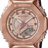 Amazon : $189.00 ($200.00)  G-Shock Ladies' Casio Rose Gold-Tone Metal Covered Octagonal Black Resin Band Watch GMS2100PG-1A4