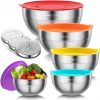 Amazon: $17.49 ($35.99) Mixing Bowls with Airtight Lids Set, 5 PCS Stainless Steel Nesting Bowls with 3 Grater Attachments