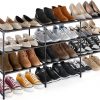 Amazon: $10.99 ($21.99) 4 Tier Long Shoe Rack for Closet, Shoe Shelf 24-Pairs Wide Non-woven Cloth Max Weight 100LBS