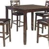 Amazon : $322.98 ($567.72)   Signature Design by Ashley Bennox 5 Piece Counter Height Dining Set, Includes Table & 4 Barstools, Brown