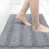Amazon : $6.99 ($14.99)  Grandaily Chenille Striped Bathroom Rugs 30x20, Extra Thick and Absorbent Bath Rugs, Non-Slip Soft Plush Shaggy Bath Carpet, Machine Wash Dry, Bath Mats for Bathroom, Grey