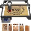 Amazon : $179.99 ($239.99)  Longer RAY5 Laser Engraver, Laser Engraver 5W Output Power, 3.5'' Color Touch Screen, App Offline Control, DIY Engraver Tool for Metal/Glass/Wood Engraving Area 15.75''x15.75''