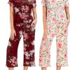 Amazon: $15.25 ($24.99) 2 Pack: Women’s Pajamas Set Short Sleeve Sleepwear Capri Pants Pjs Sets