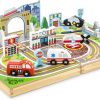 Amazon: $21.99 ($44.99) 18-Piece Wooden Take-Along Tabletop Town, 4 Rescue Vehicles, Play Pieces