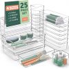 Amazon: $16.39 ($20.99) 25 PCS Clear Plastic Drawer Organizers Set, 4 Sizes Clear Drawer Organizers & storage Bins for Makeup/Jewelry Vanity
