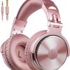 Amazon : $35.99 ($39.99)  OneOdio Over Ear Headphones for Women and Girls, Wired Bass Stereo Sound Headsets with Share Port and 50mm Driver Rose Gold Headsets with Mic for PC Phone Laptop Guitar Piano Mp3/4 Tablet (Pink)