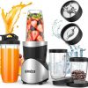 Amazon  : $34.99 ($52.49) Ganiza Smoothie Blender, 900W Blender for Shakes and Smoothies, 15-Piece Personal Blender and Grinder Combo for Kitchen, Smoothies Maker with 4 BPA-Free Portable Blender Cup, Nutritious Recipe