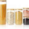 Amazon: $11.99 ($26.99) Glass Food Storage Containers with Bamboo Lids [Muti Size Set of 5], Glass Canisters