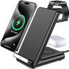 Amazon : $17.99 ($29.99)  Wireless Charging Station,3 in 1 Wireless Charging Stand Made for Apple Watch Ultra 9 8 7 6 SE 5 4 3,Fast Wireless Charger Made for iPhone 15/Plus/Pro Max/14/13/12/11/X,for AirPods Pro(with Adapter)