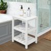 Amazon:$20.99 ($69.99)DWVO 3 Tier Corner Shelf Poly Lumber Water Resistant Bathroom Shelf Organize Rectangle Night Stand Small End Table for Bathroom, Backyard, Porch, Balcony,Living Room and, Bedroom White