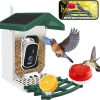 Amazon:$119.99 ($159.99)Bird Feeder with Camera,AI Smart Bird Species Identification,2.5K HD Wireless Cam,Solar Panel,Squirrel-Proof,Auto-Capture Videos&Motion Detection, DIY Add-ons-Present for Bird Lover (Green)