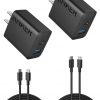 Amazon : $12.99 ($18.99)  Anker iPhone 16 Charger, Anker USB C Charger, 2-Pack 20W Dual Port USB Fast Wall Charger, USB C Charger Block for iPhone 16/16 Pro/16 Pro Max/iPad Pro/AirPods & More (2-Pack 5 ft USBC Cable Included)