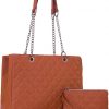 Amazon: $12.49 ($24.99) Handbags Quilted Tote Bag for Women Chain Shoulder Bag 2Pcs Set