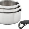 Amazon : $30.12 ($49.99) Ingenio Expertise Stainless Steel Cookware Set 4 Piece, Induction, Oven Safe, Stackable Cookware, Pots and Pans, RV, Camping, Frying Pans, Dishwasher Safe, Detachable/ Removable Handle, Silver