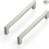 Amazon : $21.59 ($26.99)  Ravinte 10 Pack 6-1/4 Inch Kitchen Square Cabinet Handles Satin Nickel Cabinet Pulls Brushed Nickel Drawer Pulls Kitchen Cabinet Hardware Kitchen Handles for Cabinets Cupboard Handles Drawer Handles