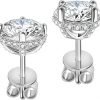 Amazon : $21.59 ($79.99)  ABSOLUTE Moissanite Stud Earrings for Women 2 Carat S925 Sterling Silver Hypoallergenic 2Ct Moissanite Mother's Day Gift for Mom/Mother/Daughter/Girlfriend