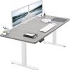 Amazon : $254.99 ($299.99)  VIVO Electric Height Adjustable 60 x 30 inch Memory Stand Up Desk, Dark Gray Table Top, White Frame, 1B Series, DESK-KIT-1W6G-30