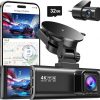 Amazon : $103.48 ($198.99)  REDTIGER Dash Cam Front Rear, 4K/2.5K Full HD Dash Camera for Cars, Free 32GB Card, Built-in Wi-Fi GPS, 3.16'' IPS Screen, Night Vision, 170°Wide Angle, WDR, 24H Parking Mode