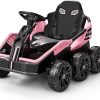 Amazon : $249.99 ($399.99)  FanttikRide 24V Ride on Toys for Big Kids, 6 Eva Wheels UTV, 4x75W 5.9MPH Powerful Electric Car, 4WD or 2WD Switch, Parent Remote, 4 Shock Absorbers, Perfect Choice for Ages 3 and Up,X7 Pro Light Pink