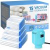 Amazon: $17.99 ($35.99) Vacuum Seal Bags for Clothing with Electric Pump, 15 Pack (3 Jumbo 3 Large 3 Medium 3 Small 3 Roll Up Vacuum Bags)