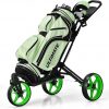 Amazon : $75.59 ($125.99)  Tangkula Golf Push Cart with 360° Rotating Front Wheel, Aluminum Collapsible 3 Wheels Golf Pull Cart, Golf Trolley w/Elastic Strap, Scoreboard Storage & Foot Brake, Height-Adjustable Handle