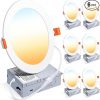 Amazon : $27.94 ($42.99)    ROMECH 6 Pack 6 Inch Ultra-Thin LED Recessed Ceiling Light with Junction Box, 2700K/3000K/3500K/4000K/5000K Selectable, 12W 1050LM Brightness, Dimmable Canless Wafer Downlight, ETL&FCC