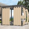 Amazon : $5.99 ($17.99)  Easy-Going Outdoor Curtains Waterproof Windproof Weatherproof Curtain for Patio, Cabana, Porch, Pergola and Gazebo, Grommet Top and Tab Bottom Drape, 1 Panel, 54x84 inch, Beige