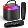 Amazon : $30.39 ($47.79)  JYX Mini Karaoke Machine, Portable Bluetooth Karaoke Speaker Unpowered Cabinets with 2 Wireless Microphones and Party Lights for Kids and Adults, Birthday Gifts for Girls Boys Family Home Party(Black)