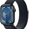 Amazon : $299.00 ($399.00)  Apple Watch Series 9 [GPS 41mm] Smartwatch with Midnight Aluminum Case with Midnight Sport Loop One Size. Fitness Tracker, ECG Apps, Always-On Retina Display, Carbon Neutral