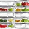 Amazon: $21.99 ($39.99)10 Pack Glass Meal Prep Containers 2 Compartment, Glass Food Storage Containers w/ Lids