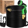 Amazon : $19.99 ($39.98)  Expandable Garden Hose 100ft Water Hose Flexible Durable 50 Layers Nano Rubber No Kink Lightweight Flex Expanding Long Hoses-3/4'' Solid Brass Fittings-10 Way Nozzle Collapsible Outdoor Pipe
