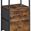 Amazon: $46.99 ($49.99) Nightstand, 24-Inch Tall Side Table with 2 Fabric Drawers and Storage Shelf, for Bedroom