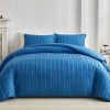 Amazon: $11.00 ($44.99) Teal Blue Boho Duvet Cover King Size, Striped Textured Duvet Cover Set Tufted Bedding Set, 3 Pcs