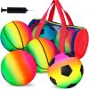 Amazon: $6.49 ($11.99) Sports Balls Set, 4PCS Rainbow Inflatable Balls Includes Football Basketball Bouncing Balls