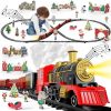 Amazon : $12.99 ($25.99)   Lucky Doug Train Set Toys for Kids, Christmas Train Sets Toys for Kids W/Smokes, Light & Sound Include 6 Car and 28 Tracks, Christmas Train Set Toys Birthday Gifts for 3 4 5 6 Year Old Boys Girls