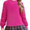 Amazon:  $6.99 ($19.99) Girls Puff Long Sleeve Shirts Ribbed Knit Cute Casual Crewneck Tops Blouse Tee