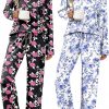 Amazon: $19.94 ($39.88) Womens 2 Pack Pajama Set Long Sleeve Pajamas Top and Pants V Neck Pjs Set Soft Loungewear