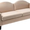 Amazon:$384.99 ($1112.99)Creative Co-Op Washington Upholstered Camel Back Slope Arm Sofa with Customizable Trim, Beige Wheat
