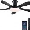 Amazon:$39.99 ($99.99)Ceiling Fan with Light and Remote/APP, 46'' Modern Low Profile Ceiling Fans,LED Dimmable,6 Speeds and Quiet Reversible DC Motor Indoor Flush Mount Ceiling Fan for Bedroom Black
