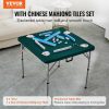 Amazon :$65.99 ($109.99)VEVOR Mahjong Table with Mahjong Tiles Set, Fold-in-Half 4 Player Card Table with 144PCS Majiang Tiles and 3 Dice, Portable Bi-Folding Domino Table with Wear-Resistant Green Tabletop & Carrying Handle