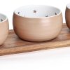 Amazon: $12.99 ($32.95) Small Serving Bowls & Wooden Tray, Chip and Dip Serving Set, Serving Dishes for Entertaining