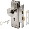 Amazon : $19.84 ($29.49)  Prime-Line E 2330 Mortise Keyed Lock Set with Satin Nickel Knob – Perfect for Replacing Broken Antique Lock Sets and More, Fits 1-3/8 In.-1-3/4 In. Interior Doors, Satin Nickel (Single Pack)