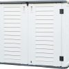 Amazon : $199.98 ($258.88) KINYING Outdoor Storage Shed - Horizontal Storage Box Waterproof for Garden, Patios, Backyards, Multi-Opening Door for Easy Storage of Bike, Garbage Cans, Tools, Lawn Mower, Off-White, 26 Cubic Feet