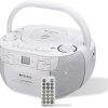 Amazon : $44.84 ($64.99)    Retekess TR621 CD and Cassette Player Combo, Portable Boombox AM FM Radio, Tape Recording, Stereo Sound with Remote Control, USB, Micro SD, for Family(White)