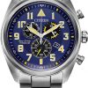 Amazon : $228.00 ($475.00)  Citizen Men's Eco-Drive Weekender Garrison Chronograph Field Watch in Super Titanium, Blue Dial (Model: AT2480-57L)