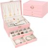 Amazon: $14.99 ($49.99) Jewelry Organizer Box Three Layer Jewelry Holder Organizer PU Leather