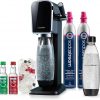 Amazon : $94.49 ($149.99)   SodaStream Art Sparkling Water Maker Bundle (Black), with CO2, DWS Bottles, and Bubly Drops Flavors
