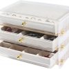 Amazon:  $12.99 ($35.99) Acrylic Jewelry Box with 3 Drawers and Lid – Versatile Jewelry Organizer and Earring Holder